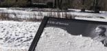 Grounds of Clara Barton National Historic Site covered in snow.